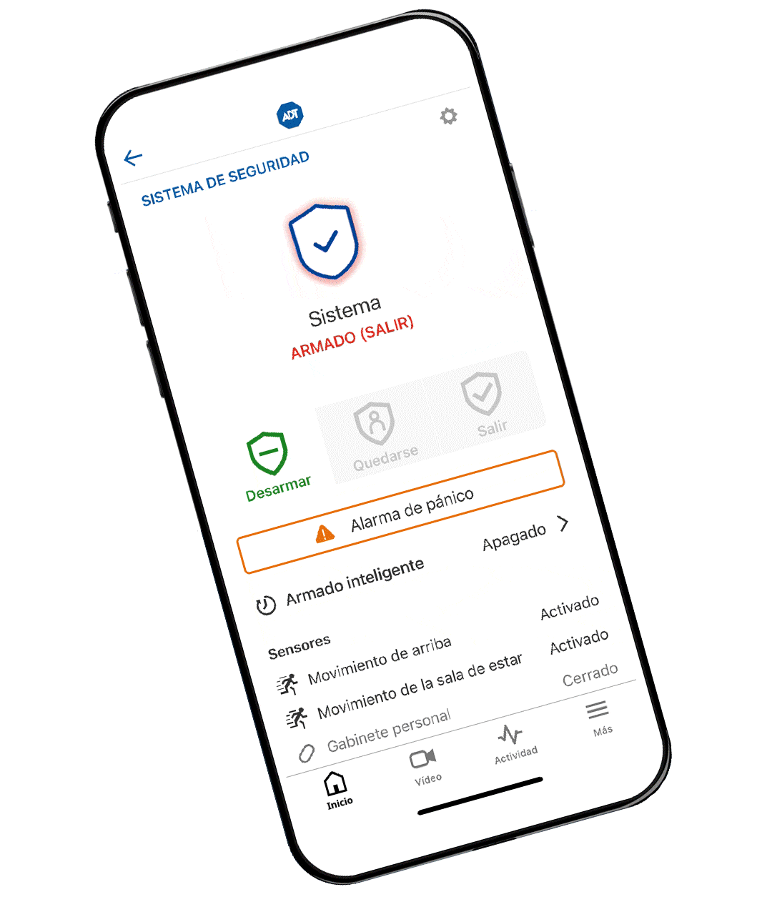 App ADT Smart Security en un iPhone
